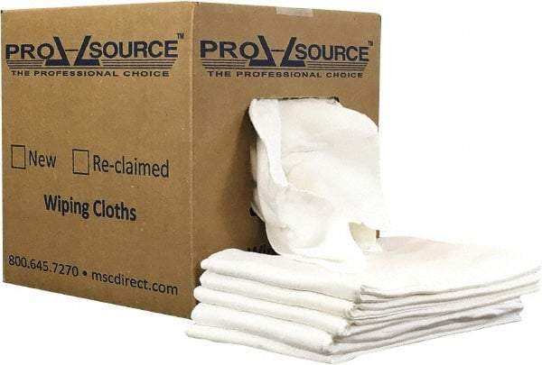 PRO-SOURCE - 12 Inch Long x 20 Inch Wide Virgin Cotton Diaper Rags - White, Lint Free, 5 Lbs. at 2 to 4 per Pound, Box - Makers Industrial Supply