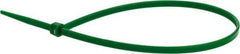 Value Collection - 9.8" Long Green Nylon Standard Cable Tie - 40 Lb Tensile Strength, 70mm Max Bundle Diam - Makers Industrial Supply