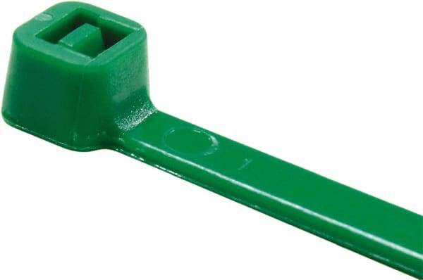 Value Collection - 8" Long Green Nylon Standard Cable Tie - 50 Lb Tensile Strength, 54mm Max Bundle Diam - Makers Industrial Supply