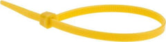 Value Collection - 8" Long Yellow Nylon Standard Cable Tie - 50 Lb Tensile Strength, 54mm Max Bundle Diam - Makers Industrial Supply