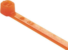 Value Collection - 4" Long Orange Nylon Standard Cable Tie - 18 Lb Tensile Strength, 21mm Max Bundle Diam - Makers Industrial Supply