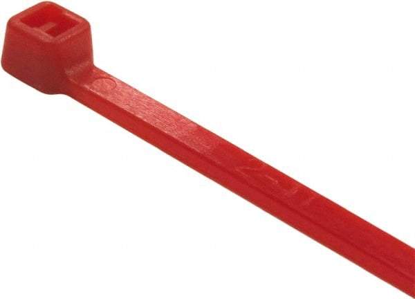 Value Collection - 4" Long Red Nylon Standard Cable Tie - 18 Lb Tensile Strength, 21mm Max Bundle Diam - Makers Industrial Supply