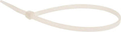 Value Collection - 8" Long Natural (Color) Nylon Standard Cable Tie - 40 Lb Tensile Strength, 54mm Max Bundle Diam - Makers Industrial Supply