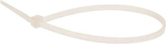 Value Collection - 6.3" Long Natural (Color) Nylon Standard Cable Tie - 18 Lb Tensile Strength, 40mm Max Bundle Diam - Makers Industrial Supply