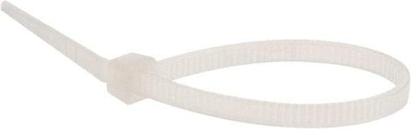 Value Collection - 4" Long Natural (Color) Nylon Standard Cable Tie - 18 Lb Tensile Strength, 21mm Max Bundle Diam - Makers Industrial Supply