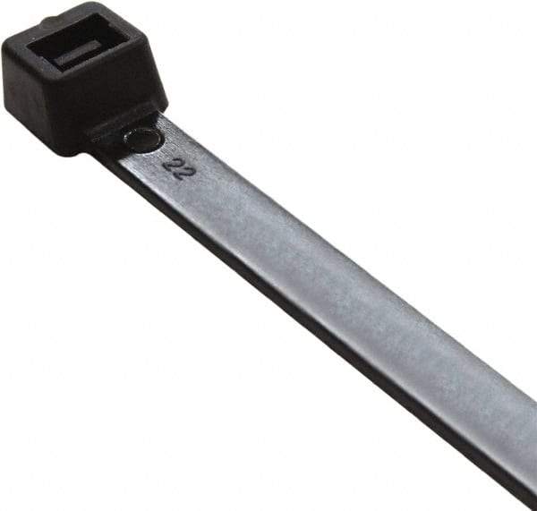 Value Collection - 8" Long Black Nylon Standard Cable Tie - 120 Lb Tensile Strength, 54mm Max Bundle Diam - Makers Industrial Supply