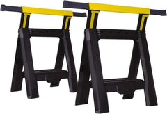 Stanley - Ladder Adjustable Sawhorse \x96 Twin Pack - Black/Yellow, 5' Long x 1.57" Wide x 29' High, Use with Lumber - Makers Industrial Supply