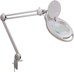 Value Collection - 38 Inch, Swing Arm, Clamp on, LED, Black, Magnifying Task Light - 6 Watt, 100 to 240 Volt, 1.75x Magnification, 5 Inch Wide, 5 Inch Long - Makers Industrial Supply