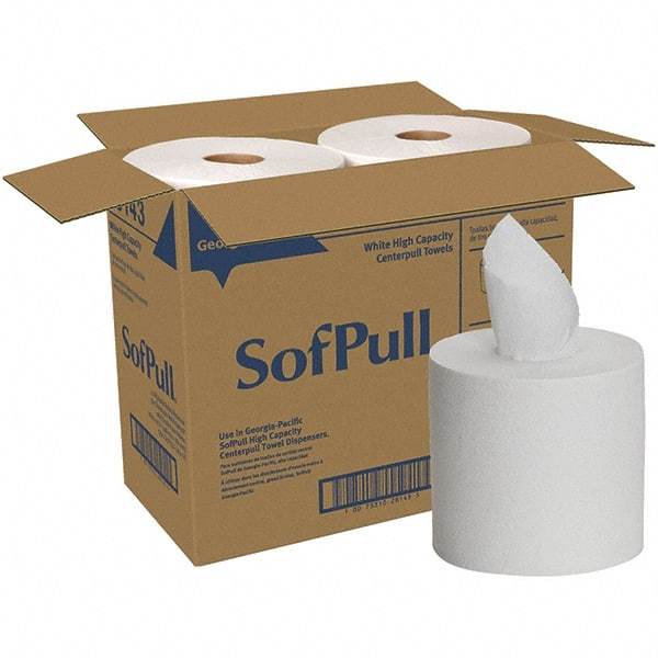 Georgia Pacific - Center Pull Roll of 1 Ply White Paper Towels - 7-3/4" Wide - Makers Industrial Supply