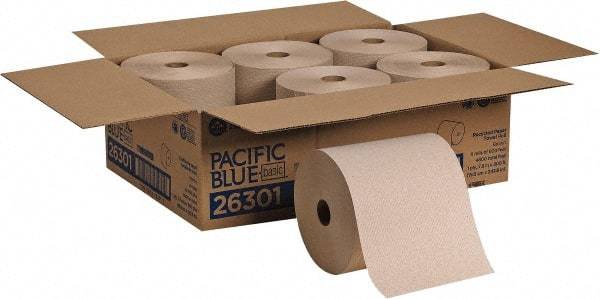 Georgia Pacific - Hard Roll of 1 Ply Brown Paper Towels - 7-7/8" Wide, 800' Roll Length - Makers Industrial Supply