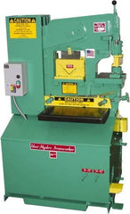 Uni-Hydro - 6" Throat Depth, 56 Ton Punch Pressure, 1-3/8" in 1/2" Punch Capacity Ironworker - 5 hp, 3 Phase, 220/480 Volts, 33" Wide x 57" High x 27-1/4" Deep - Makers Industrial Supply