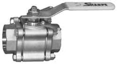 Sharpe Valves - 1/4" Pipe, Full Port, Carbon Steel Standard Ball Valve - 3 Piece, Inline - One Way Flow, FNPT x FNPT Ends, Locking Lever Handle, 1,000 WOG, 125 WSP - Makers Industrial Supply