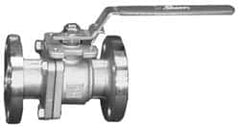 Sharpe Valves - 2-1/2" Pipe, Full Port, Carbon Steel Fire Safe Ball Valve - 2 Piece, Inline - One Way Flow, Flanged x Flanged Ends, Lever Handle, 275 WOG, 150 WSP - Makers Industrial Supply