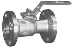 Sharpe Valves - 4" Pipe, Standard Port, Stainless Steel Standard Ball Valve - 1 Piece, Inline - One Way Flow, Flanged x Flanged Ends, Locking Lever Handle, 275 WOG, 150 WSP - Makers Industrial Supply