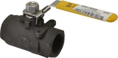 Sharpe Valves - 1" Pipe, Standard Port, Carbon Steel Steam Service Ball Valve - 1 Piece, Inline - One Way Flow, FNPT x FNPT Ends, Locking Lever Handle, 2,000 WOG, 250 WSP - Makers Industrial Supply