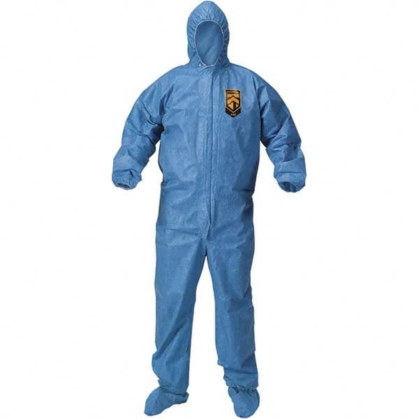 KleenGuard - Size XL Polypropylene General Purpose Coveralls - Blue, Zipper Closure, Elastic Cuffs, Elastic Ankles, Taped Seams - Makers Industrial Supply