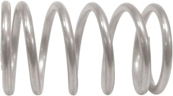 Associated Spring Raymond - 30mm OD, 5mm Wire, 180mm Free Length, Compression Spring - 104.5 Lb Spring Rating, 1308.51 N Max Work Load, Stainless Steel - Makers Industrial Supply