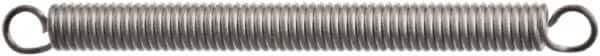 Associated Spring Raymond - 9.14mm OD, 29.27 N Max Load, 54.36mm Max Ext Len, Stainless Steel Extension Spring - 6.75 Lb/In Rating, 0.58 Lb Init Tension, 31.75mm Free Length - Makers Industrial Supply