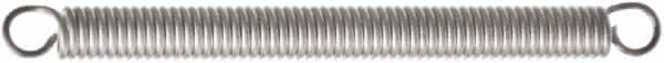 Associated Spring Raymond - 3.5mm OD, 10 N Max Load, 41.8mm Max Ext Len, Stainless Steel Extension Spring - 2.83 Lb/In Rating, 0.33 Lb Init Tension, 24.5mm Free Length - Makers Industrial Supply