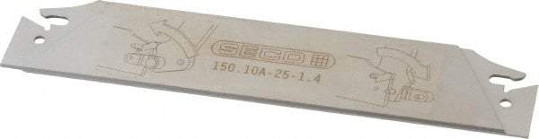 Seco - 0.984" Blade Height, 0.047" Blade Width, 5.91" OAL, Neutral Cut, Double End Indexable Cut-Off Blade - 150.10A Blade, 150.10 Series - Makers Industrial Supply