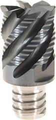 Iscar - MM ERS Grade IC908 Carbide End Milling Tip Insert - TiAlN Finish, 6 Flutes, 3/4" Cutting Diam, 0.59" Depth of Cut, 1" Extension, 45° Helix - Makers Industrial Supply