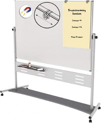 MasterVision - 48" High x 72" Wide Gold Ultra Enameled Steel Magnetic Marker Board - Aluminum Frame, 78-1/2" Deep - Makers Industrial Supply