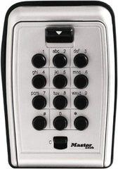 Master Lock - 3-1/8" Wide x 4.6" Overall Height, Push Button Combination, Wall Mount Key Safe - Zinc Finish - Makers Industrial Supply