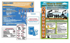 NMC - GHS General Safety & Accident Prevention Training Kit - English, 18" Wide x 24" High, White Background, Includes What is GHS Poster, GHS Pictogram, Booklets, Wallet Cards - Makers Industrial Supply