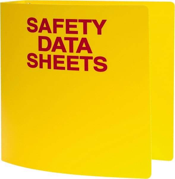 NMC - 3-1/2 Inch Wide x 3 Inch Ring Diameter x 11-1/2 Inch High, SDS Ring Binder - 600 Binder Sheet Capacity, Yellow, Binder with Chain, English - Makers Industrial Supply