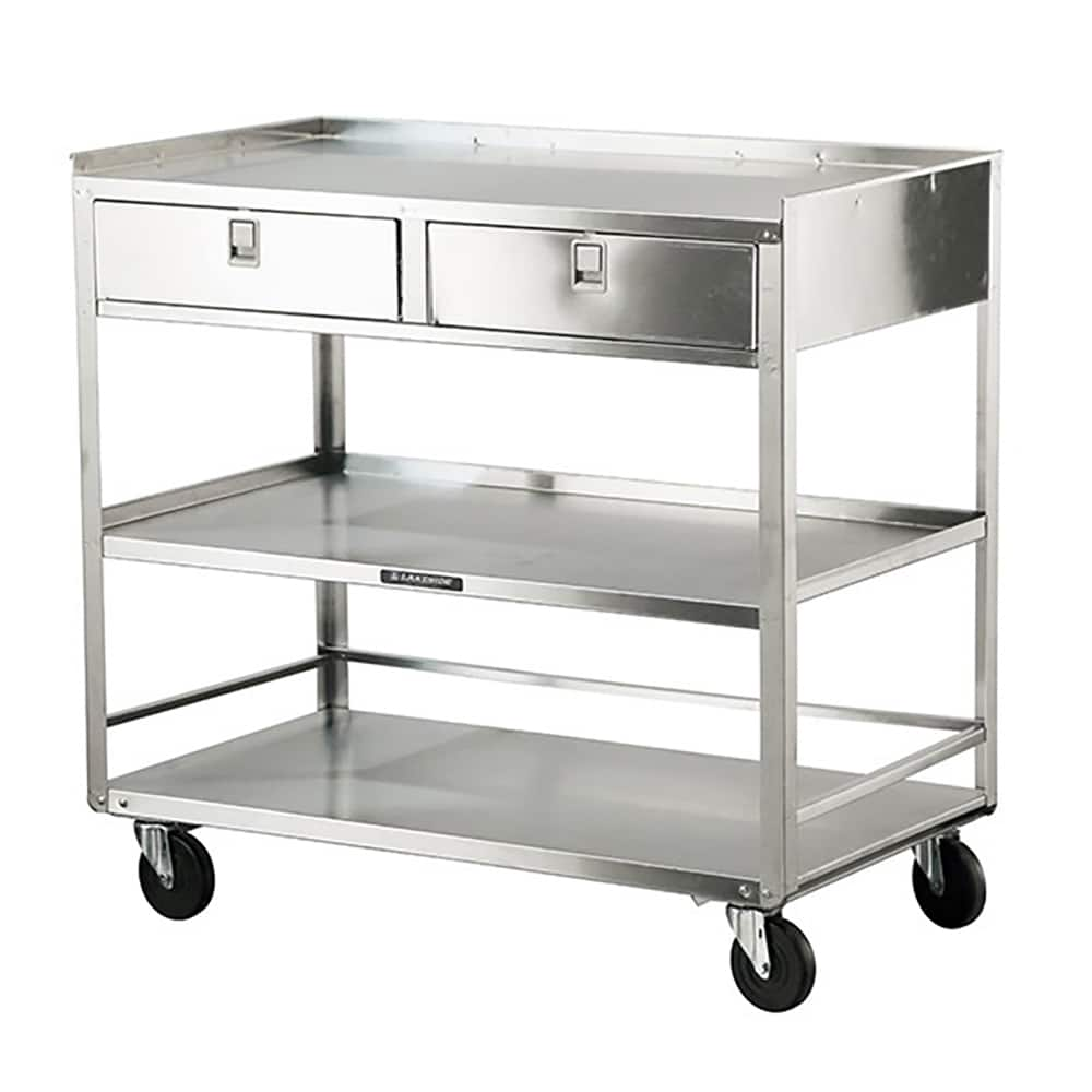 Lakeside - Mobile Work Benches; Type: Mobile Instrument Table ; Length: 36-3/8 (Inch); Depth (Inch): 20-1/8 ; Height (Inch): 35 ; Maximum Height (Inch): 35 ; Top Material: Stainless Steel - Exact Industrial Supply