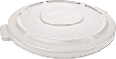 Rubbermaid - Round Lid for Use with 55 Gal Round Trash Cans - White, Polyethylene, For Brute Trash Cans - Makers Industrial Supply