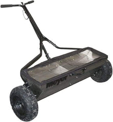 Meyer Products - 100 Lb Stainless Steel Walk Behind Drop Landscape Spreader - 13" Pneumatic Wheels - Makers Industrial Supply