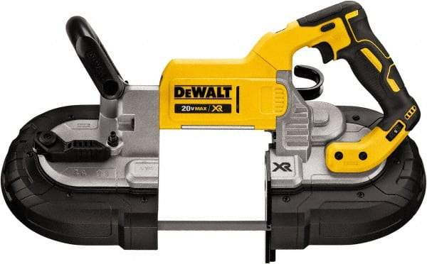 DeWALT - 20 Volt, 44-7/8" Blade, 490 SFPM Cordless Portable Bandsaw - 4-3/4" (Round) & 5" x 4-3/4" (Rectangle) Cutting Capacity, Lithium-Ion Battery Not Included - Makers Industrial Supply