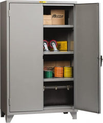 Little Giant - 3 Shelf Locking Storage Cabinet - Steel, 60" Wide x 30" Deep x 78" High, Gray - Makers Industrial Supply