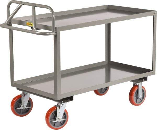 Little Giant - 3,600 Lb Capacity, 24" Wide x 53-1/2" Long x 42" High Shelf Cart - 2 Shelf, Steel - Makers Industrial Supply