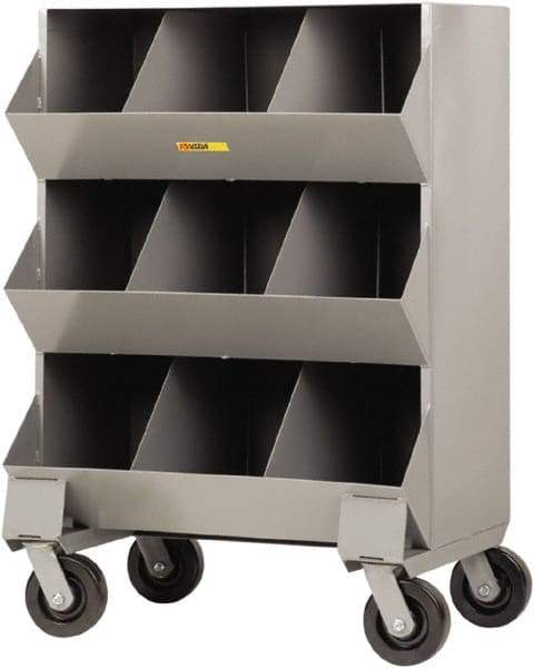 Little Giant - 2,400 Lb Capacity, 32" Wide x 20" Long x 45-1/2" High Storage Bin Cart - Steel, 4 Swivel Casters - Makers Industrial Supply