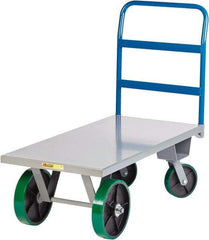 Little Giant - 4,000 Lb Capacity Steel Platform Truck - Steel Deck, 30" OAW, Polyurethane Casters - Makers Industrial Supply