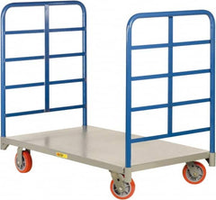 Little Giant - 3,600 Lb Capacity Steel Double End Rack Platform Truck - Steel Deck, 30" OAW, Polyurethane Casters - Makers Industrial Supply