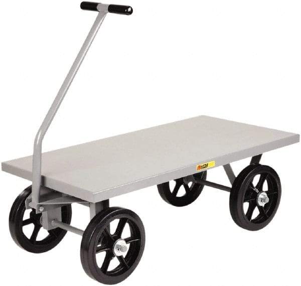 Little Giant - 3,500 Lb Capacity Steel Heavy-Duty Wagon - Steel Deck, 30" OAW, Mold On Rubber Casters - Makers Industrial Supply