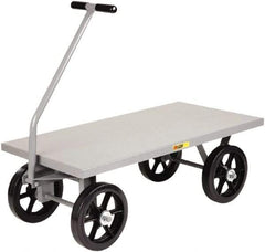 Little Giant - 3,500 Lb Capacity Steel Heavy-Duty Wagon - Steel Deck, 30" OAW, Mold On Rubber Casters - Makers Industrial Supply