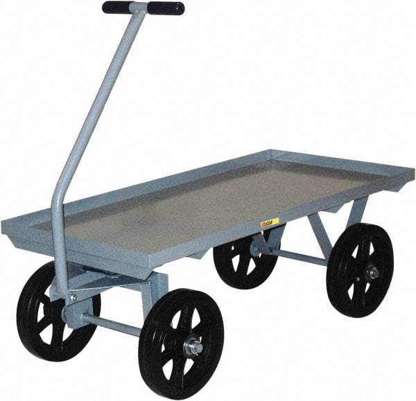 Little Giant - 3,500 Lb Capacity Steel Heavy-Duty Wagon - Steel Deck, 24" OAW, Mold On Rubber Casters - Makers Industrial Supply