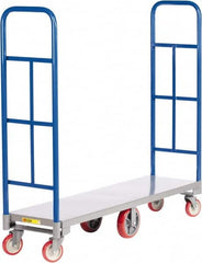 Little Giant - 2,000 Lb Capacity Steel High End Platform Truck - Steel Deck, 16" OAW, Polyurethane Casters - Makers Industrial Supply