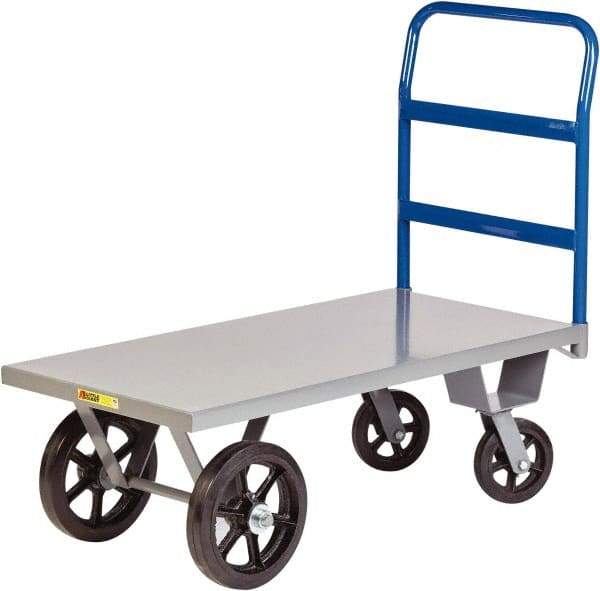 Little Giant - 3,000 Lb Capacity Steel Platform Truck - Steel Deck, 30" OAW, Rubber Casters - Makers Industrial Supply