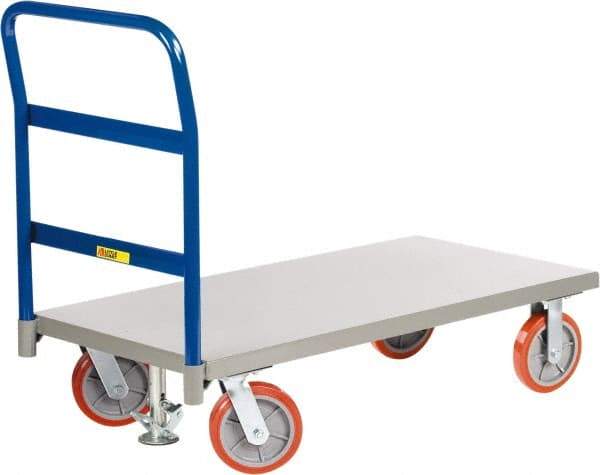 Little Giant - 3,600 Lb Capacity Steel Platform Truck - Steel Deck, 30" OAW, 72" Platform Length x 11" Platform Height, Polyurethane Casters - Makers Industrial Supply