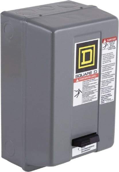 Square D - 120 Coil VAC at 60 Hz, 208 Coil VAC at 60 Hz, 18 Amp, Nonreversible Enclosed Enclosure NEMA Motor Starter - 3 Phase hp: 3 at 200 VAC, 3 at 230 VAC, 5 at 460 VAC, 5 at 575 VAC, 1 Enclosure Rating - Makers Industrial Supply