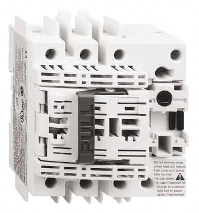 Schneider Electric - 3 Pole, 600 VAC, 30 Amp, Pressure Plate and DIN Rail Mount Fuse Holder - Compatible with J Class, 105mm Wide Fuse - Makers Industrial Supply