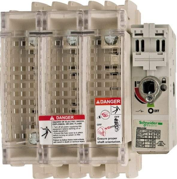 Schneider Electric - 3 Pole, 600 Volt, 100 Amp, Pressure Plate Fuse Holder - Compatible with J Class, 149mm Wide Fuse - Makers Industrial Supply