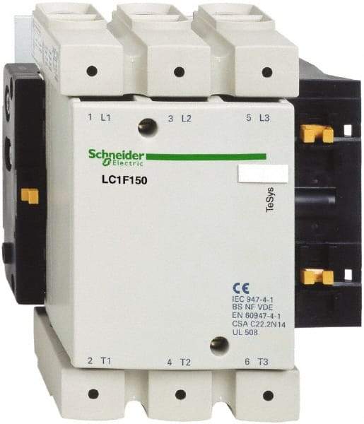 Schneider Electric - 3 Pole, 48 Coil VAC, 250 Amp at 440 VAC, Nonreversible IEC Contactor - Bureau Veritas, CCC, CSA, DNV, EN/IEC 60947-1, EN/IEC 60947-4-1, GL, JEM 1038, LROS, RINA, RMRoS, RoHS Compliant, UL Listed - Makers Industrial Supply