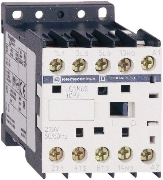 Schneider Electric - 3 Pole, 220 to 230 Coil VAC at 50/60 Hz, 6 Amp at 440 VAC, Nonreversible IEC Contactor - BS 5424, CSA, IEC 60947, NF C 63-110, RoHS Compliant, UL Listed, VDE 0660 - Makers Industrial Supply