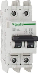 Schneider Electric - 4 Amp, 125 VDC, 240 VAC, 60 VDC, 1 Pole, DIN Rail Mount, Fixed Mount Miniature Circuit Breaker - Thermal Magnetic Trip, Multiple Breaking Capacity Ratings, 73mm Deep x 107mm High x 36mm Wide - Makers Industrial Supply